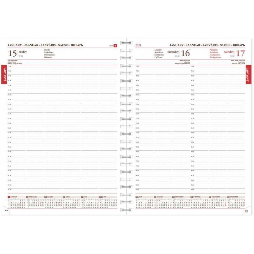Timer Calendar SENATOR DAY Spirex 2024, A4, PU, dark brown – 3