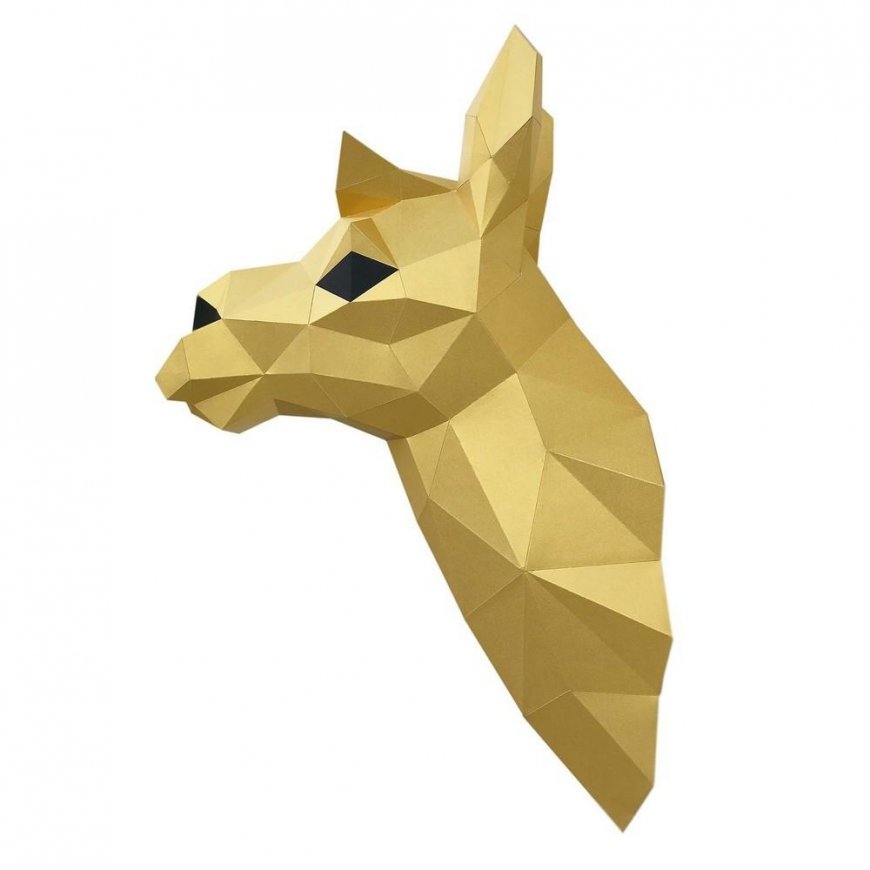 Beldizart WIZARDI 3D Paper Craft Models Lama (Gold) PP-1LAM-GLD – 2