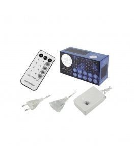 LTC MOON light curtain 240 LED, 2x3 m, 8 functions, 230 V, remote control, warm white light