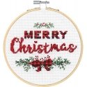 Simplicity Creative Corp Merry Christmas Wooden Bow Cross Stitch Kit D72-76043 Simplicity Creative Corp Merry Christmas Wooden Bow Cross Stitch Kit D72-76043