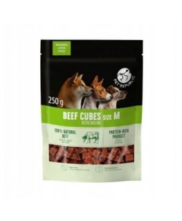 PETREPUBLIC Liellopu gaļas trenažieru kubi M izmērs - Suņu kārums - 250g
