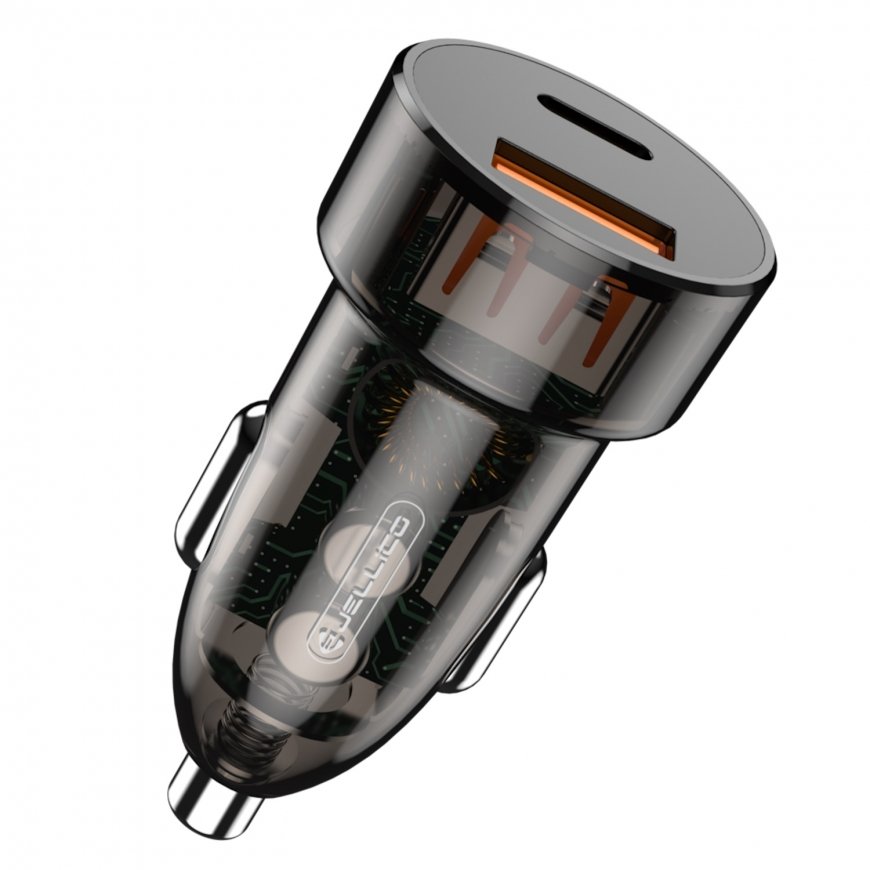 Jellico F12 48W Transparent Dual Port Car Fast Adaptive Charger