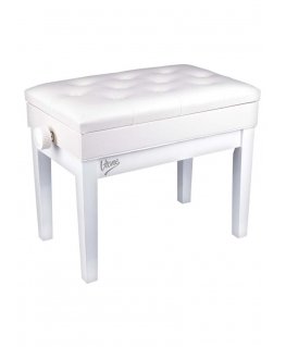 V-TONE PIANO BENCH 2 WH with storage WHITE