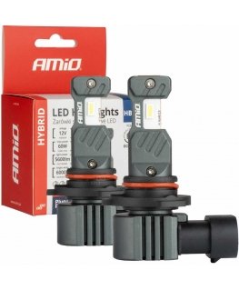 LED automobilių lemputės hibridinės serijos hb4 9006 6000k canbus 60w amio-04118