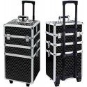 Aptel Cosmetic case on wheels BEAUTY TRAVEL CASE 3IN1 Black/Silver Aptel Cosmetic case on wheels BEAUTY TRAVEL CASE 3IN1 Black/Silver