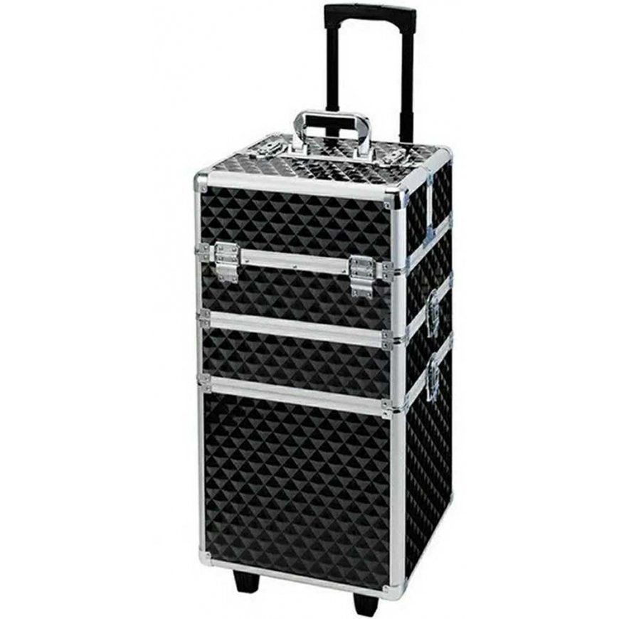 Aptel Cosmetic case on wheels BEAUTY TRAVEL CASE 3IN1 Black/Silver – 3