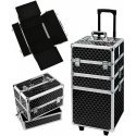 Aptel Cosmetic case on wheels BEAUTY TRAVEL CASE 3IN1 Black/Silver Aptel Cosmetic case on wheels BEAUTY TRAVEL CASE 3IN1 Black/Silver