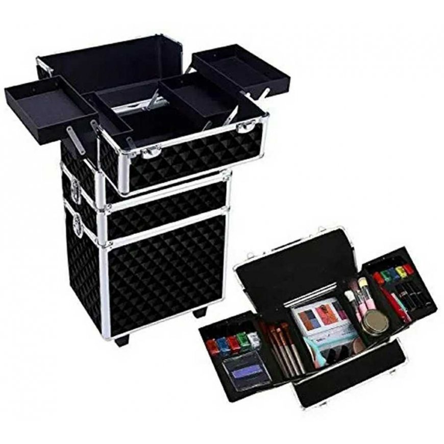Aptel Kosmetikos priemonių lagaminas ant ratukų BEAUTY TRAVEL CASE 3IN1 Juodas/Sidabrinis – 5