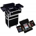 Aptel Cosmetic case on wheels BEAUTY TRAVEL CASE 3IN1 Black/Silver Aptel Cosmetic case on wheels BEAUTY TRAVEL CASE 3IN1 Black/Silver