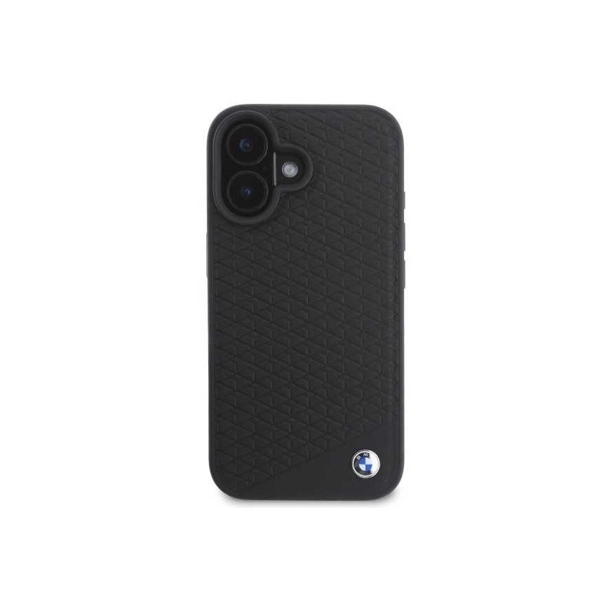 Case BMW BMHMP16S23RDDK iPhone 16 6.1" black/black hardcase Sign Leather Diamond Metal Logo MagSafe – 2