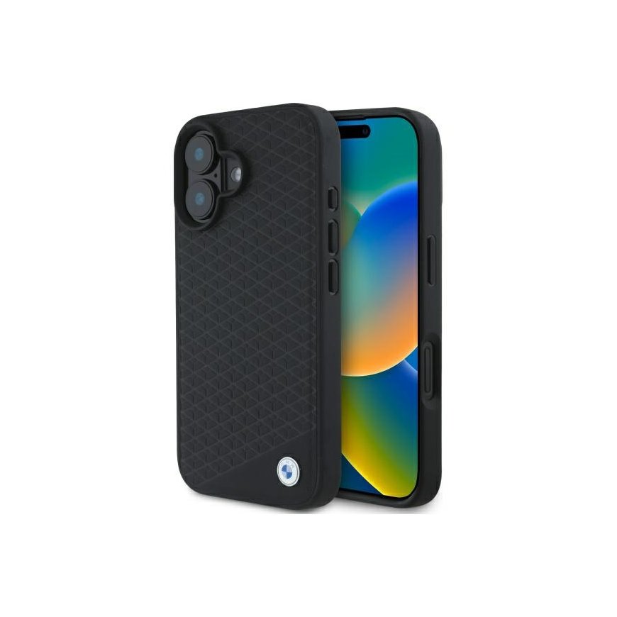 Case BMW BMHMP16S23RDDK iPhone 16 6.1" black/black hardcase Sign Leather Diamond Metal Logo MagSafe – 4