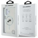 Karl Lagerfeld dėklas, skirtas iPhone 16 Plus 6,7" KLHMP16MHLSKCH balta kieta IML metalinė Karl&Choupette galvutė MagSafe
