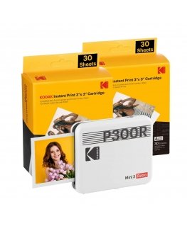 Spausdintuvas Kodak Mini 3 Retro P300rw60 Momentinių Nuotraukų Spausdintuvų Rinkinys 3x3 Baltas