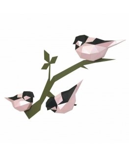 Beldizart Wizardi 3D Papercraft Kit Birds (rožinės spalvos) PP-1PTC-2PB