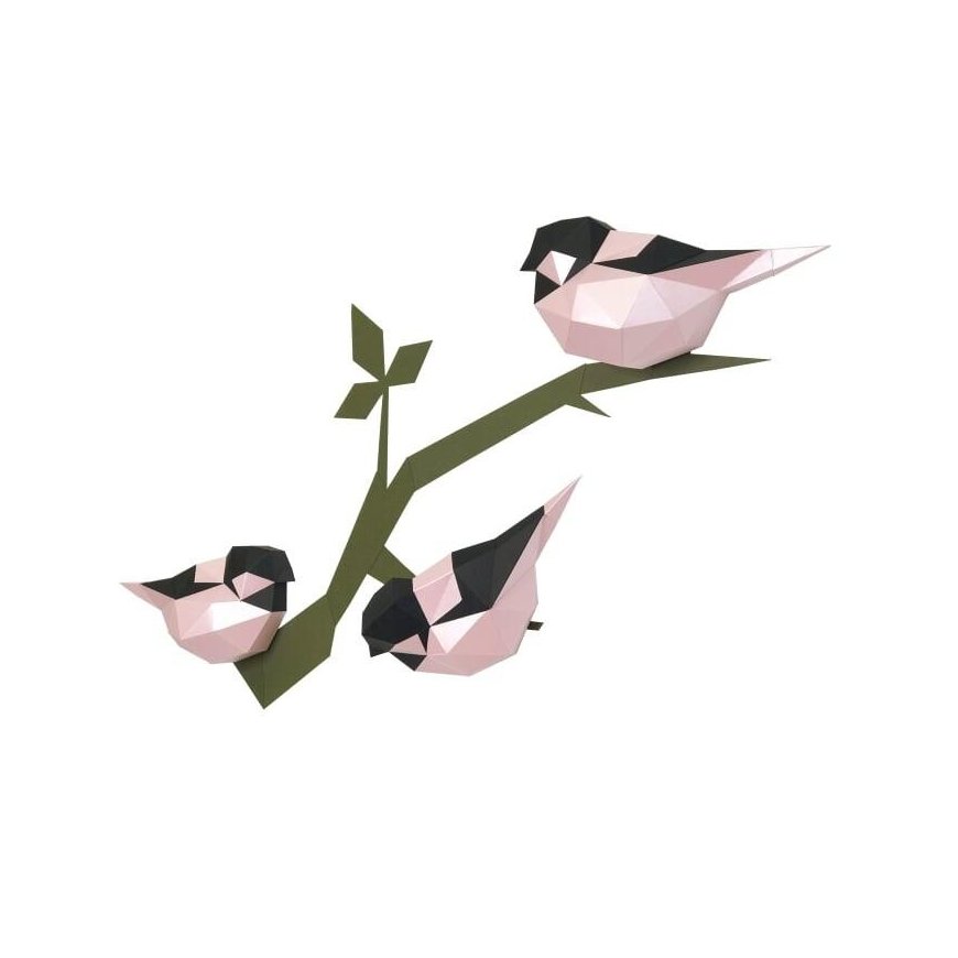 Beldizart Wizardi 3D Papercraft Kit Birds (Pink) PP-1PTC-2PB – 3