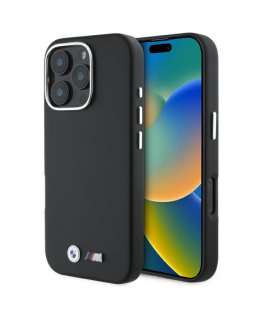 Dėklas BMW BMHMP16X23PMWK iPhone 16 Pro Max 6.9" juoda/juodas hardcase M Smooth Full Wrapped Metal MagSafe