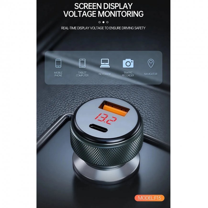 Jellico F13 52.5W Metal Dual Port Car Fast Adaptive Charger USB – 4