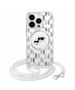 Case Karl Lagerfeld KLHMP16XHCKCKLCT iPhone 16 Pro Max 6.9" transparent hardcase IML Crossbody Monogram Karl & Choupette Head Ma
