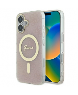 Case Guess GUHMP16MH4STP iPhone 16 Plus 6.7" pink hardcase IML 4G MagSafe