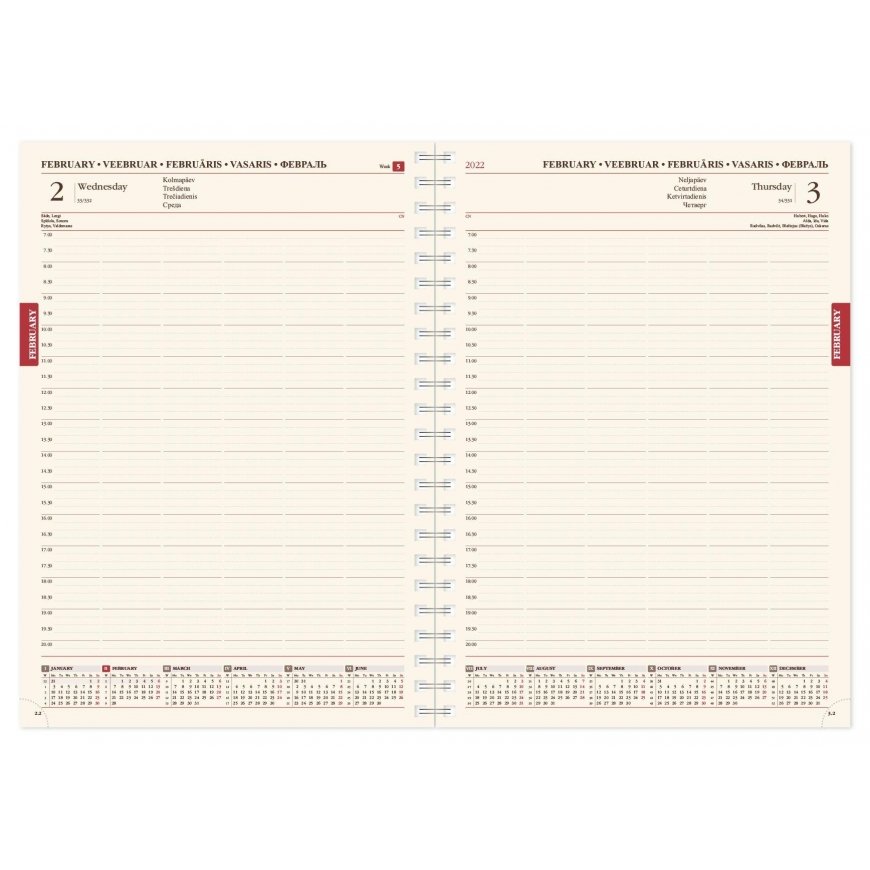 Timer Calendar SENATOR DAY Spirex 2025, A4, PU – 2