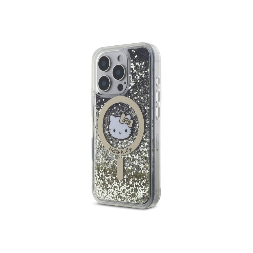 Case Hello Kitty HKHMP16XLGDIK iPhone 16 Pro Max 6.9" black gold/black gold hardcase Liquid Glitter Fever MagSafe – 2