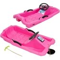 Enero PLASTIC SLEDGE WITH BRAKE AND VARANA ADAŚ 84x43x25cm PINK Enero PLASTIC SLEDGE WITH BRAKE AND VARANA ADAŚ 84x43x25cm PINK