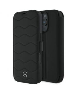 Case Mercedes MEHCP16X23RWRSK iPhone 16 Pro Max 6.9" black/black hardcase MB Waves Leather