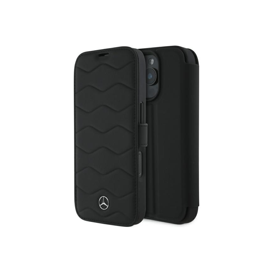 Dėklas Mercedes MEHCP16X23RWRSK iPhone 16 Pro Max 6.9" juoda/juodas hardcase MB Waves Leather