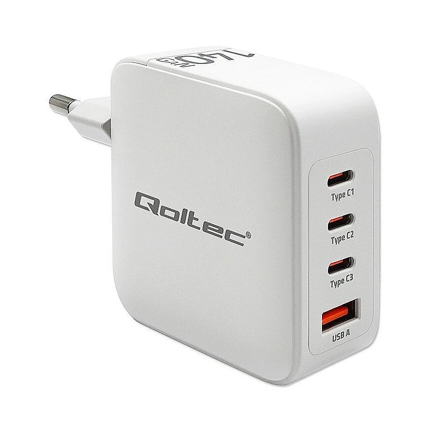 Qoltec GaN 140W charger 5V 20V