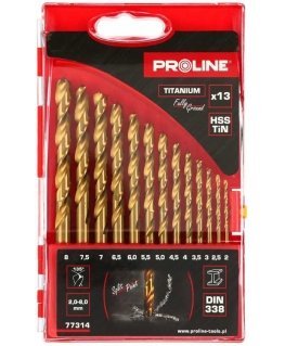 Drill Proline Metal drills hsstin din338 polished, 13 pcs (2-8 mm) proline