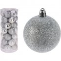 Christmas Decoration DECORATIVE PLASTIC BALL 6CM SET 35 PCS SILVER Christmas Decoration DECORATIVE PLASTIC BALL 6CM SET 35 PCS SILVER