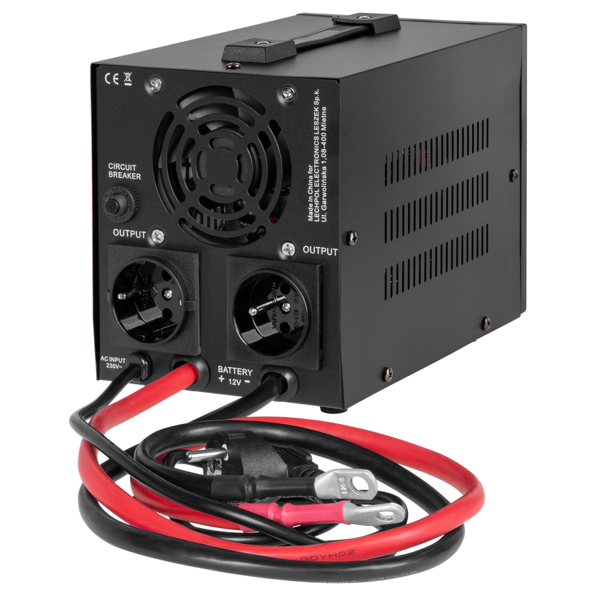 Rebel POWER-500-LFP4 avarinis maitinimo šaltinis – keitiklis su gryna sinusine banga ir įkrovimo funkcija 12V 230V 500VA/300W – 4