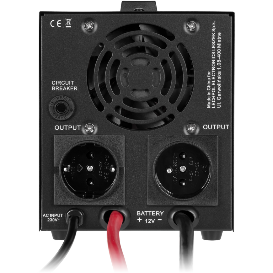 Rebel POWER-500-LFP4 avarinis maitinimo šaltinis – keitiklis su gryna sinusine banga ir įkrovimo funkcija 12V 230V 500VA/300W – 5
