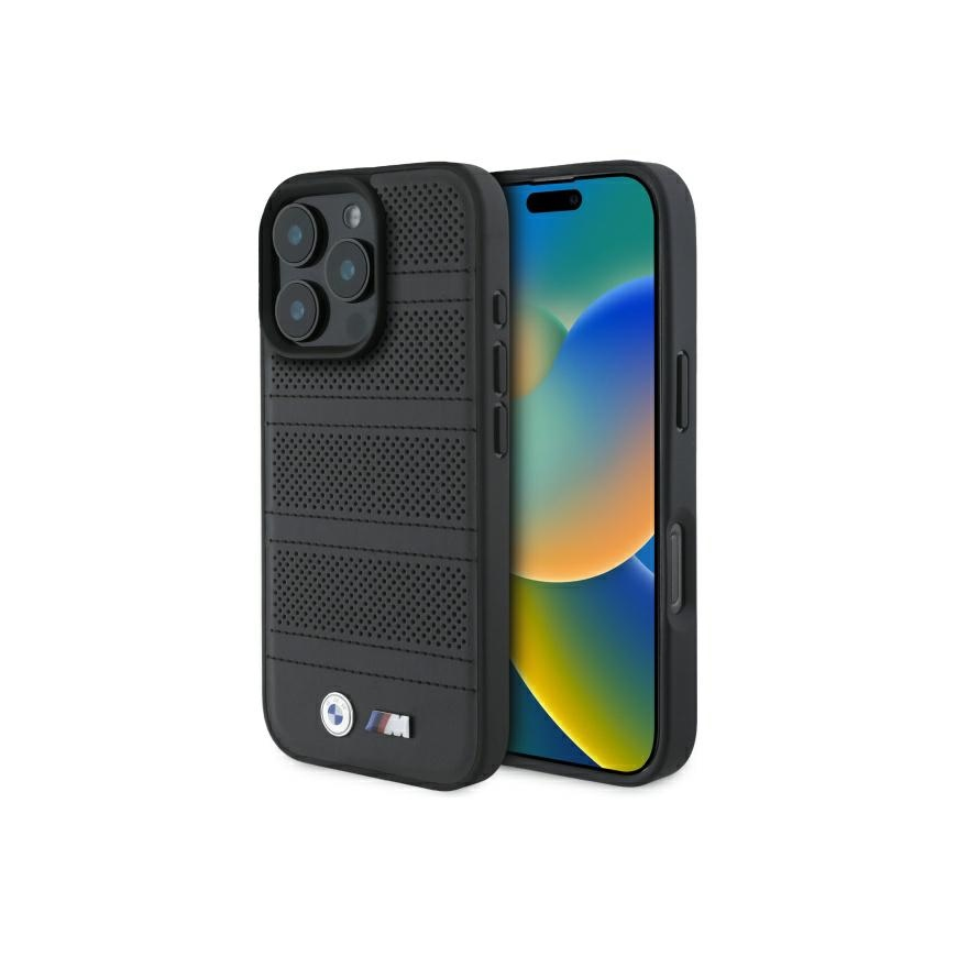 Dėklas BMW BMHMP16X23PUSPK iPhone 16 Pro Max 6.9" juoda/juodas hardcase M Perforated And Stitched Line MagSafe – 3