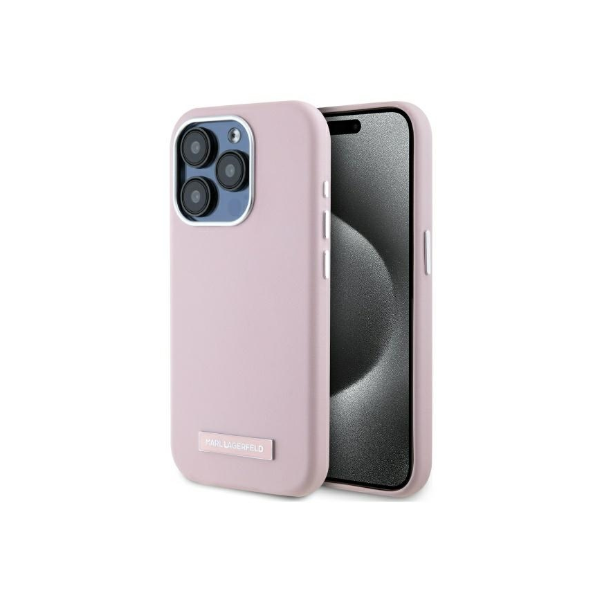 Case Karl Lagerfeld KLHMP15LPGMSRPP iPhone 15 Pro 6.1" pink/pink hardcase FW Metal Plate MagSafe