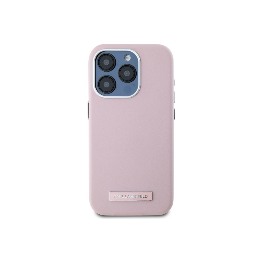 Dėklas Karl Lagerfeld KLHMP15LPGMSRPP iPhone 15 Pro 6.1" rožinis/pink hardcase FW Metal Plate MagSafe – 3