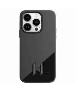 Case Karl Lagerfeld KLHMP16SSCMKMPCK iPhone 16 6.1" black/black hardcase Silicone Shadow Metal Initial MagSafe