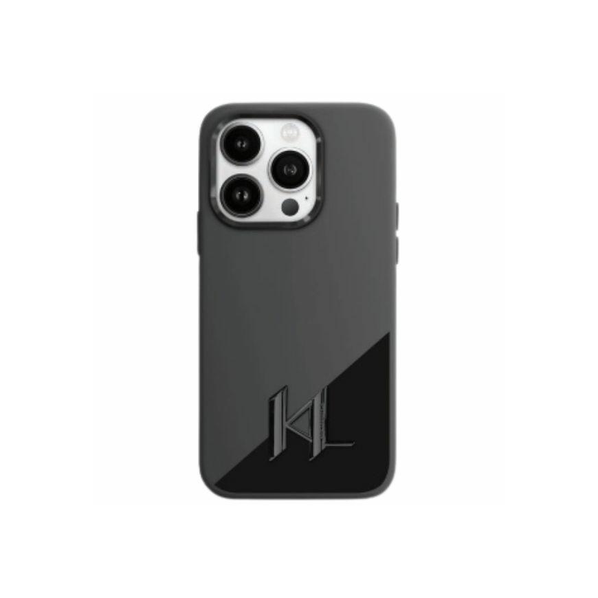 Dėklas Karl Lagerfeld KLHMP16SSCMKMPCK iPhone 16 6.1" juoda/juodas hardcase Silicone Shadow Metal Initial MagSafe
