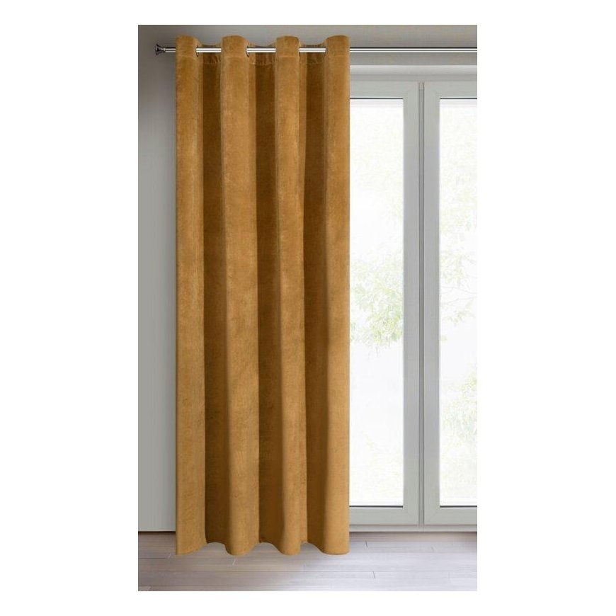 Eurofirany DIVA LINE RIA Soft velvet night curtain, 140X250 cm, loops / rings, color: golden – 5