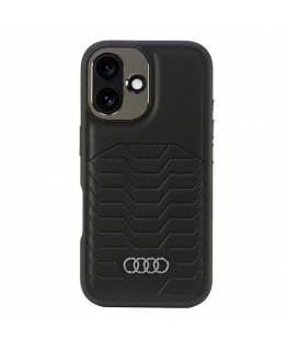 Case Audi Synthetic Leather MagSafe iPhone 16 6.1" black/black hardcase AU-TPUPCMIP16-GT/D3-BK