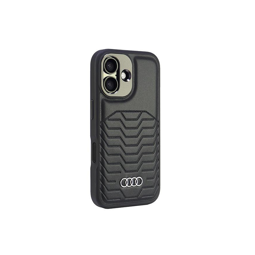 Case Audi Synthetic Leather MagSafe iPhone 16 6.1" black/black hardcase AU-TPUPCMIP16-GT/D3-BK – 3
