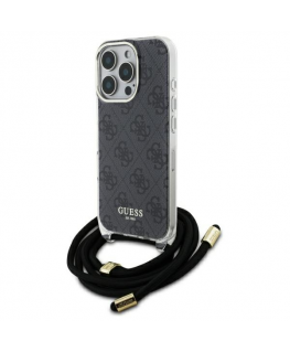 Case Guess GUHCP16XHC4SEK iPhone 16 Pro Max 6.9" black/black hardcase Crossbody Cord 4G Print