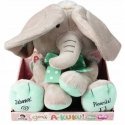 Madej Peek-a-boo elephant interactive mascot, sand and mint, 24 cm Madej Peek-a-boo elephant interactive mascot, sand and mint, 24 cm
