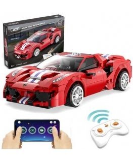 Klocki konstrukcyjne CaDa Zdalnie sterowane auto 20 cm red samochód 488 Race Car 306 parts RC Dual Mode