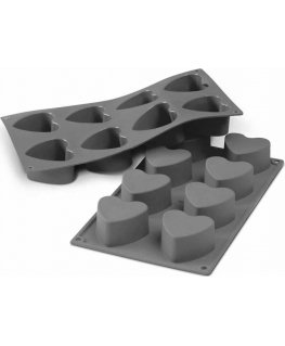 PATISSE STARFLEX Mold for 8 heart-shaped mini buns
