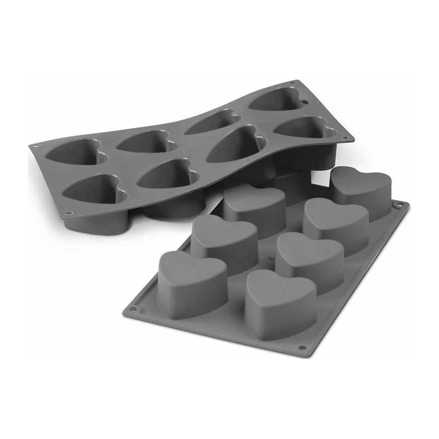 PATISSE STARFLEX Mold for 8 heart-shaped mini buns