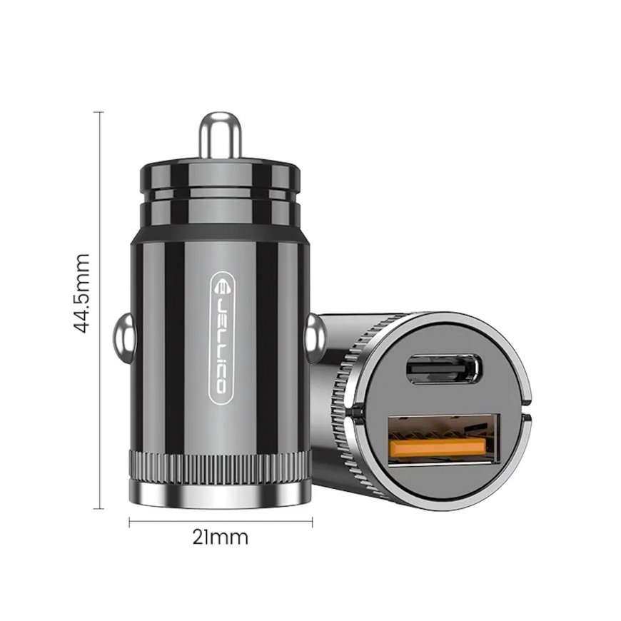 Jellico F7 57W Metāla Divu portu Ātrais Adaptīvais Auto Lādētājs – 4