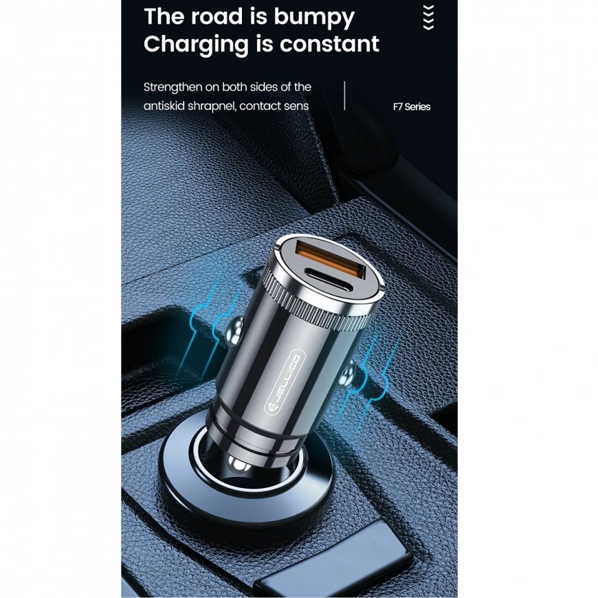 Jellico F7 57W Zinc Alloy Dual Port Car Fast Adaptive Charger US – 5