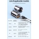 Jellico F6 38W Nano Mini Metāla Auto DC 12-24V Divu Portu PD 20W Jellico F6 38W Nano Mini Metāla Auto DC 12-24V Divu Portu PD 20W