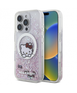 Case Hello Kitty HKHMP16LLSWKH iPhone 16 Pro 6.3" white/white hardcase Liquid Glitter Sweet Kitty Bows MagSafe